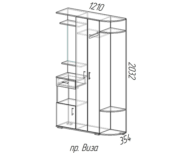 Прихожая Виза ясень шимо светлый / ясень шимо темный