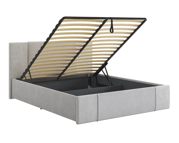 Кровать с подъемным механизмом Хлоя 1600 галька (велюр)
