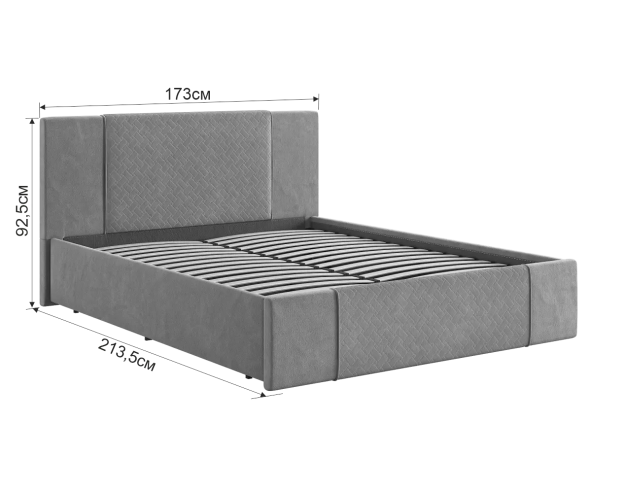 Кровать с основанием Хлоя 1600 крем (велюр)