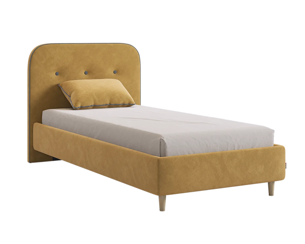 Кровать с основанием 900 Лео медовый / графит (велюр)