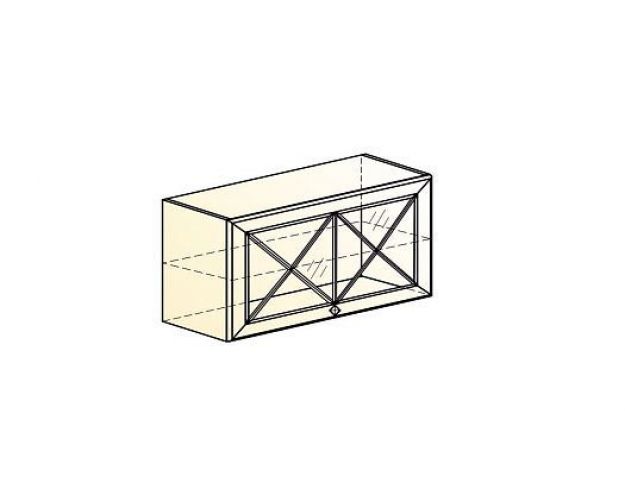 Мишель Шкаф навесной L800 Н450 (1 дв. крест. гориз.) (эмаль) (белый/кофейный)