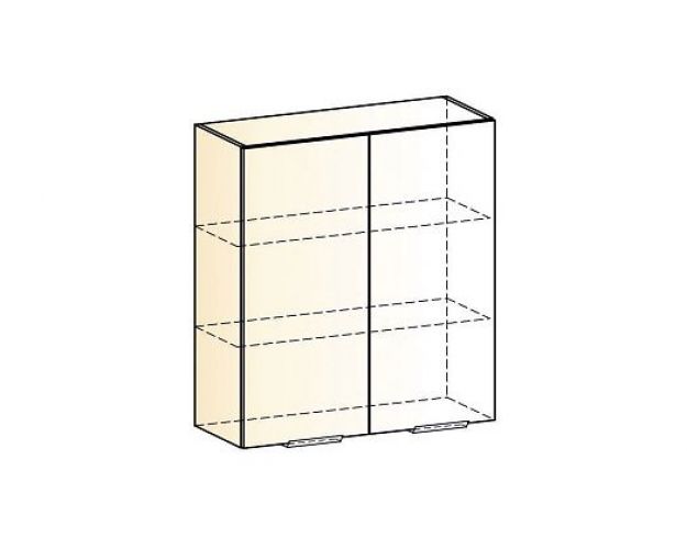 Стоун Шкаф навесной L800 Н900 (2 дв. гл.) (белый/джелато софттач)