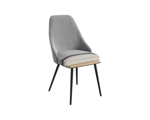 Стул Милан 2 серый велюр / черный