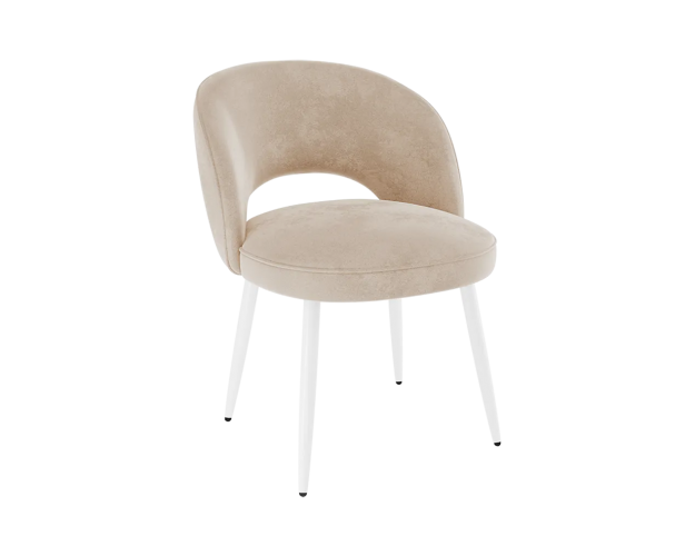 Стул Моли 2 пломбир (велюр) / белый