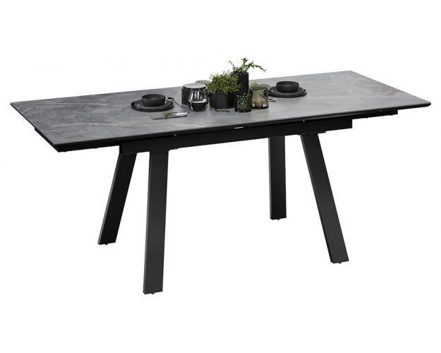Стол обеденный Дэкстон тип 1 черный муар / серый мрамор
