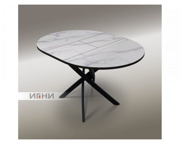Стол обеденный раздвижной Смит мрамор королевский черный