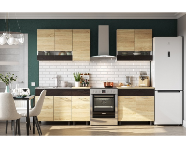 Кухонный гарнитур "КГ 9" 2.0 серия 2 белый / дуб венге / дуб сонома